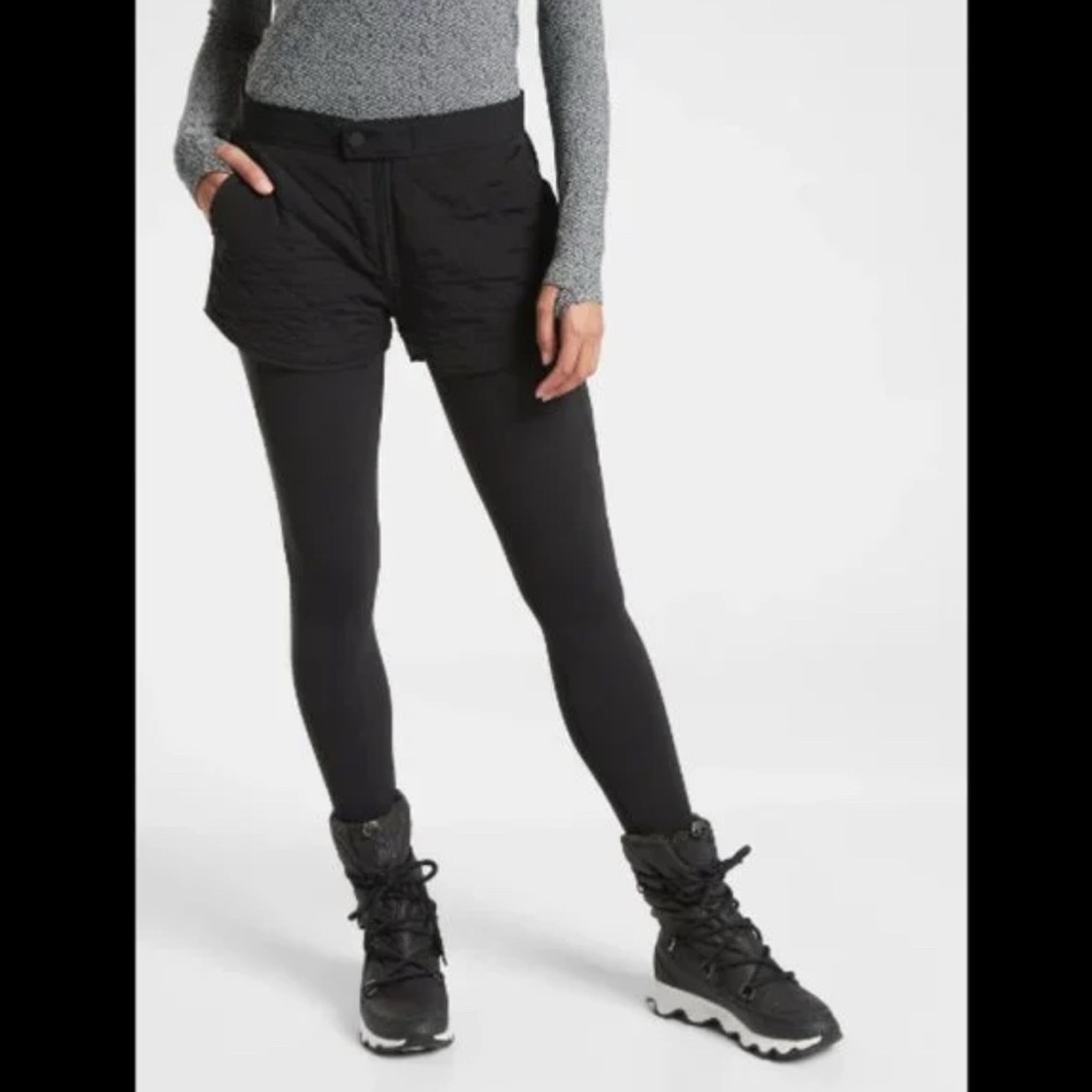 Athleta Black Toasty Buns Insulated Shorts - Size 2
